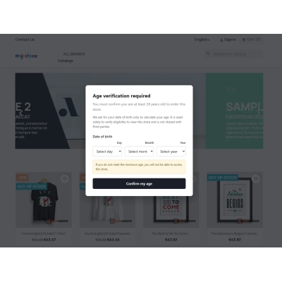 Modulo Verifica dell'età per PrestaShop | Konverzio.com