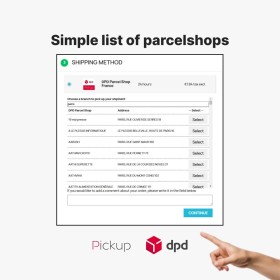 Prestashop modul na DPD Parcelshop vyzdvihnutie pre EURÓPU